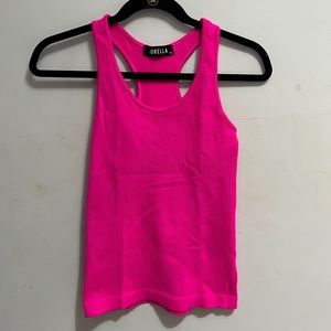 Hot pink super soft ribbed tank top